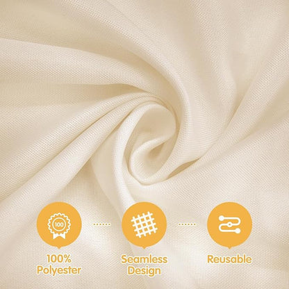 BRILLMAX 6 Pack Beige Round Tablecloths 90 Inch - Circle Bulk Linen Polyester Fabric Washable Table Cloth Cover for Wedding Reception Banquet Birthday Party Buffet Restaurant