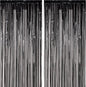 2 Pack Black Foil Fringe Backdrop Curtains, Tinsel Streamers Birthday Party Decorations, Fringe Backdrop for Graduation, Baby Shower, Gender Reveal, Disco Party
