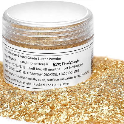 HomeHere Edible Luster Dust Food-Grade Glimmer Powder Glitter for Cake Decorating 7g, Disco Diamond Dust, Edible Sprinkle Glitter for Cocktails Drinks Baking Candy Dessert Chocolate Vegan Tasteless