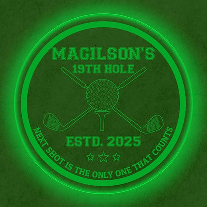 Custom Golf LED Bar Sign – Personalized Color Changing Acrylic Wall Decor for Home Bar, Man Cave, Game Room, or Patio (Golf Bar, 12 INCHES)