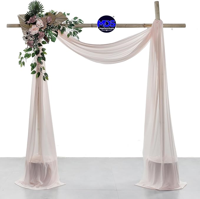 MDS Halloween Chiffon Draping Fabric - 1 Panel, 30" Wide x 75ft Long - Sheer Spooky Arbor & Canopy Drapery for Haunted House Backdrops, Party Ceilings, DIY Costumes & Themed Events - Nude