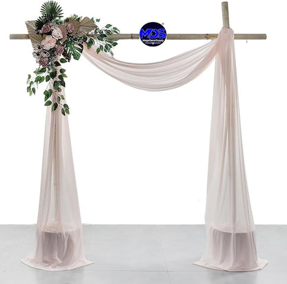 MDS Halloween Chiffon Draping Fabric - 2 Panel, 30" Wide x 40ft Long - Sheer Spooky Arbor & Canopy Drapery for Haunted House Backdrops, Party Ceilings, DIY Costumes & Themed Events - Nude