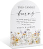 Memorial Table Sign for Wedding, Boho Floral This Candle Burns in Loving Memory Sign, Wedding Signage with Stand, Bridal Shower Table Centerpieces, Supplies for Engagement Reception and Event, 39