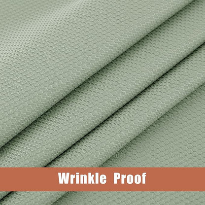 Fitable Textured Table Cloth for Rectangle, 2 Pack - 52 x 70 inch, Sage Green - Waterproof Heavy Duty Fabric Tablecloth for Dinner Party Banquet Event
