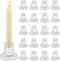 Romadedi Glass Candle Holder for Candlestick - 20Pcs Clear Tapered Bulk Wedding Decor Table Centerpiece for Candle Sticks Christmas Party Living Room Dinner Advent Decoration