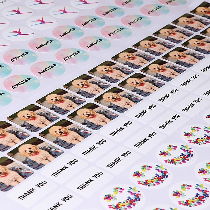 Custom Stickers Personalized Labels - Customized Stickers with Any Design Image Logo Text,Custom Thank You Label Stickers,Custom Stickers for Business Logo,100 Labels (Square,4.5"x4.5")