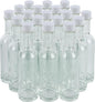 50 ml Mini Liquor Bottle Glass With Aluminum Lid and Heat Shrink 24 Pack (White Caps) for Liquor Sauce party Favor Beverage