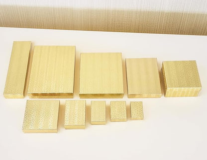 TheDisplayGuys - 25-Pack #53 Kraft Paper Cardboard Gift Boxes/Jewelry Cases w. Cotton Padding & Lid - Gold Foil - (5.4" x 3.9" x 1.0")