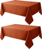 Biscaynebay 2 Pack Fall Tablecloth Textured Fabric 60x84 Inch Rectangular, Rust Thanksgiving Autumn Harvest Water Resistant Fabric Tablecloths for Kitchen, Dining, Wedding, Parties Machine Washable