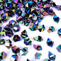 DomeStar 150PCS Iridescent Black Fake Ice, 2.5Cups Acrylic Gems Crystals Black Purple Rocks Diamonds Vase Centerpiece for Vase Fillers Party Table Scatter Wedding Food Display