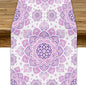 Purple Pink Mandala Table Runner, Traditional Indian Boho Mandala Flowers Print Table Runne for Kitchen Dining Table Office Wedding Party Holiday Home Decor, 13x36inch