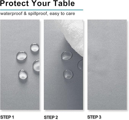 Hiasan Silver Grey Square Tablecloth - Waterproof and Spillproof Washable Fabric Table Cloth for Dining Room Kitchen Party and Outdoor, 30 x 30 Inch