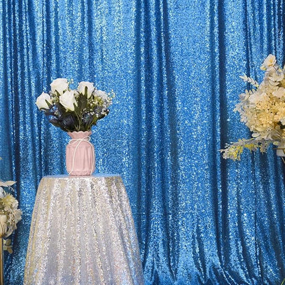 Eternal Beauty Turquoise Sequin Backdrop, 10x10 Ft Glitter Background Curtains for Shimmer Photography Party Wedding Birthday Back Drop Decor
