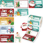 500 PCS Christmas Gift Tags Christmas Santa Claus Stickers Self Adhesive Cartoon Christmas Tag Christmas Festival Holiday Decor（New）
