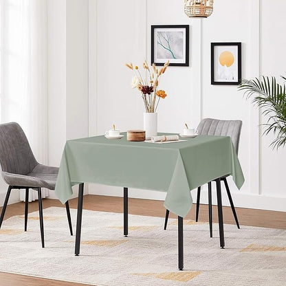 sancua Small Square Tablecloths 36x36 Inch - Sage Green Table Cloth for Square or Round Tables, Washable Polyester Fabric Table Cover for Nightstand End Bedside Tables