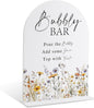 Wedding Signs for Ceremony and Reception, Boho Floral Acrylic Bubbly Bar Sign, Wedding Signage with Stand, Bridal Shower Table Centerpieces, Supplies for Engagement Reception and Event Party, 23