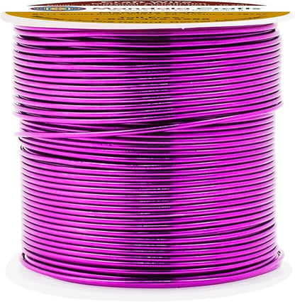 Mandala Crafts 18 Gauge Anodized Aluminum Craft Wire for Jewelry Making - 100 FT Colored Flexible Magenta Wire - Bendable for Bonsai Armature Crafting Sculpting