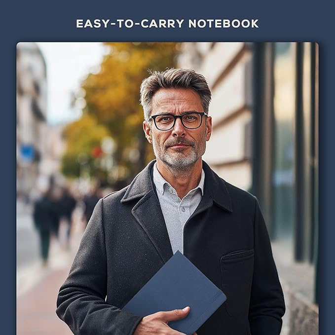 BEECHMORE BOOKS Lined Journal Notebook, 8.5 x 11.5 inch, A4 160 Lined Pages, Hardcover Leather Journals for Women, Men, Writing and Notebooks for Work - 120 GSM Thick Paper, Gifts Box Included