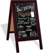 Ilyapa Wooden A-Frame Sign with Eraser & Chalk - 40 x 20 Inches Magnetic Sidewalk Chalkboard – Stained Wood Menu for Restaurant, Business or Wedding