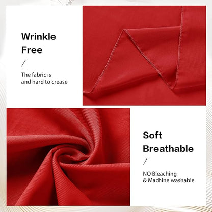 VOK Red Wedding Arch Draping Fabric 29in x 18Ft 4 Panels Sheer Chiffon Curtain Drapes Extra Long for Outdoor Wedding Ceremony Birthday Party Decoration