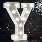 Pooqla Light Up Letters, LED Marquee Letters for Silver Birthday Decorations, Battery Powered Night Light Teenager Girl Room Decor, Gift for Girls Boys Wedding Bedroom Christmas Party Decor, Letter Y