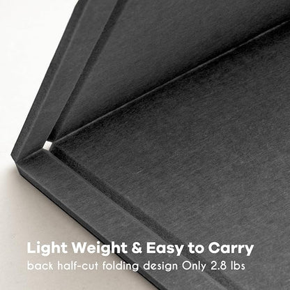 Large Bulletin Board - 48 x 36 Inches, Decorative Felt Pin Board for Wall - 4' x 3' Foldable Photo Display Board with Self-Adhesive Tape, Includes 20 Push Pins - Dark Gray