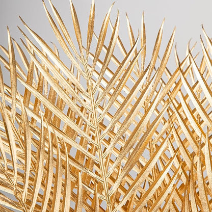 29” Large Gold Palm Leaves Palm Fronds Tropical Leaves Areca Palm Branches Artificial Palm Leaves with Stem Golden Palm Tree Leaves Faux Palm Leaves for Floral Arrangement Fake Gold Leaves 12Pcs