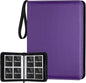 4 Pocket Card Binder, Premium Zip Trading Card Binder, 400 Double Sided Pocket PU Card Collection Binder, Collector Card Album, Card Folder for MTG, TCG, Sports Cards, Game Cards (Purple)