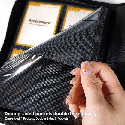 4 Pockets Premium Card Binder 160 Cards Trading Card Binders No Ring Card Storage Display Album(4 Pocket 160 Card Slot,White)