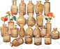 Set of 22 Amber Glass Mini Bud Vase For Bulk Rustic Wedding Decorations, Centerpieces, Vintage Look Home Table Flower Décor,Clear