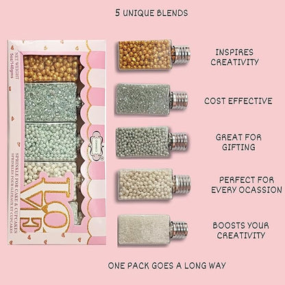 Confect Sprinkles -Metal Mania Disco Ball Sprinkle Mix – 5-Pack Assorted Edible Sprinkles with Bronze, White & Gunmetal + Sparkling White & Silver Sugar – Cake, Cupcake & Cookie Decorating – Vegan, Gluten-Free, Nut-Free, Soy-Free, Dairy-Free, Palm Oil-...