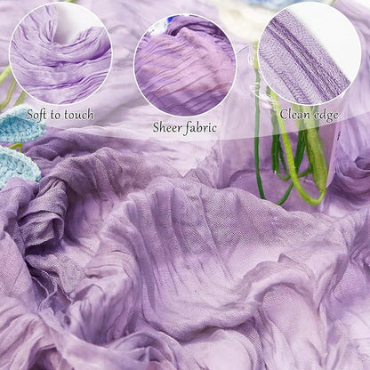 1-Pack Lilac Cheesecloth Table Runners – 10FT (35x120 Inch) Boho Rustic Gauze Fabric Cheese Cloth Table Runner for Weddings, Baby Showers, Bridal Shower, Farmhouse & Birthday Party Decor