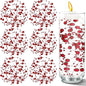 100 PCS Artificial Floating Beads for Centerpieces Vases, Red 8+3mm String Beads for Wedding Party Faux Pearl String for Decorating, String Pearls for Crafts Vase Filler