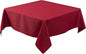 Biscaynebay Textured Fabric Christmas Square Table Cloth 90x90 Inch, Red Water Resistant Tablecloths for Dining, Kitchen, Wedding and Parties, Machine Washable
