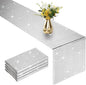 4 Packs Glitter Disco Party Table Runner 12 x 108 Inches Mirror Silver Foil Decor for 70s 80s Disco Party Decorations Birthday Home Table Decorations