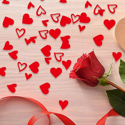 200 Pcs Red Heart Paper Confetti for Valentine's Day Wedding Baby Shower Birthday Party Table Decoration Supplies