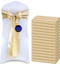 MDS Pack of 50 PCS Satin Chair Sashes Charmeuse Sateen Dining Chair Bows Ribbon Ties Back Sash for Wedding Party Birthday Home Hotel Restaurant Banquet Decoration (7 x 108 Inch, Champagne Gold)