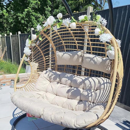 Peony Garland, Rose Flower Vine, Arch Flowers, 6' Length, Floral Garland for Decor Home Table Runner Mantle Decoration (Ivory Peony Garland)