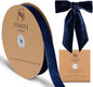 Navy Blue Velvet Ribbon 1'' 25 Yards for Christmas Tree, Gift Wrapping, Flower Bouquet, Wreath Decorations, Bow Making