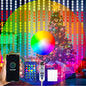 HXWEIYE 300LED Fairy Curtain Lights, 9.8x9.8Ft USB Plug-in 8 Modes Christmas String Hanging Lights with Remote for Bedroom Backdrop Wedding Party Indoor Wall Decor, RGB Custom Color Changing