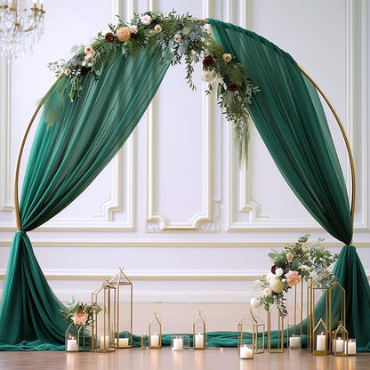 Wedding Arch Draping Fabric, 1 Panel 28" x 19Ft Emerald Green Arch Drapes Sheer Backdrop Curtain for Wedding Ceremony Party Ceiling Decor