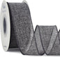 Ribbli Grey Burlap Wired Ribbon,1-1/2 Inch x 10 Yard,Gray,Solid Wired Edge Ribbon for Big Bow,Wreath,Tree Decoration,Outdoor Decoration