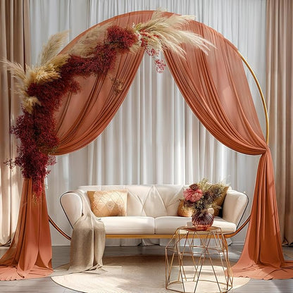 Terracotta Wedding Arch Draping Fabric 2 Panels 30'' x 20FT Terracotta Drapes Sheer Fabric Backdrop Arch Draping Fabrics for Wedding Ceremony Birthday Party Bridal Shower Decoration