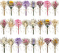 12/24 PCS Charming Dried Flowers Bouquet for Vase Various Dried Wildflowers with Stems Mini Handmade Wildflowers Natural Real Flowers Bulk Flowers Craft (Various Series, 24 PCS)