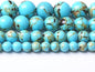 Blue Shell Turquoise Stone Beads Gemstone Round Crystal Energy Jade Beads Stone Beads for Jewelry Making DIY Bracelet Necklace Jewelry Making 1 Strand 15.5inch 35PCS 10MM
