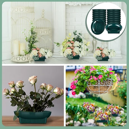 Karenhi 12 Pcs Floral Supplies Green Bowls for Flower Arrangements Large Size 6.3 Inch Floral Foam Bowls for Arrangements Holiday Wedding Fresh Flower Decoration Supplies (Foam Not Include)