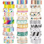 TaoBary 33 Rolls Holiday Plaid Washi Tape, 15 mm Seasonal Washi Tape Set Bohemian Colorful Vintage Cute for Card Wrapping Craft(Rainbow Style)