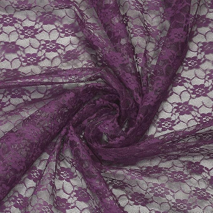 MDS Pack of 25Wedding 12 x 108 inches Lace Table Runner for Wedding, Decorations for Birthday Parties, Banquets, Graduations, Engagements, and Runners fit Rectangle, Round Table- Plum