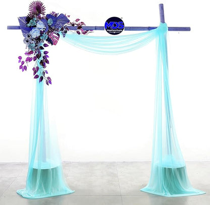 MDS Halloween Chiffon Draping Fabric - 1 Panel, 30" Wide x 30ft Long - Sheer Spooky Arbor & Canopy Drapery for Haunted House Backdrops, Party Ceilings, DIY Costumes & Themed Events - Teal