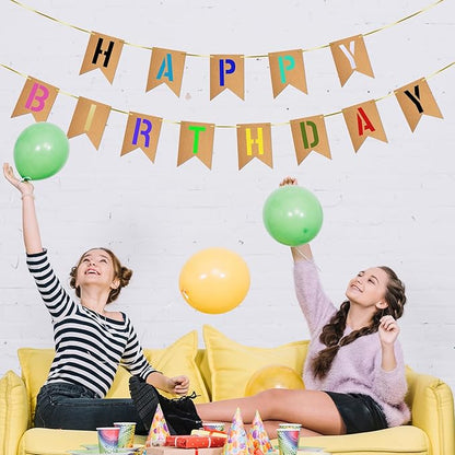 20 PCS Custom Banner Set DIY Blank Flags with Letter Stencil Markers Ribbon Personalized Painting Banner for Party Birthday